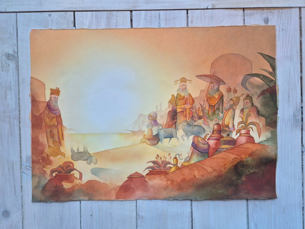 Archibalds svävande get, 35x50 cm