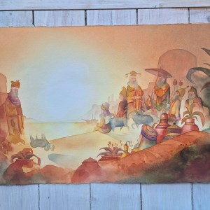 Archibalds svävande get, 35x50 cm