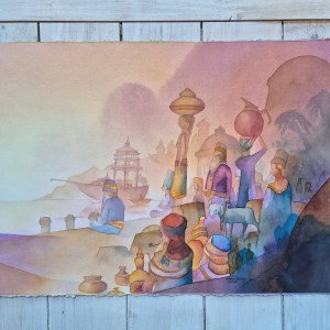 Arbetslösa krukmakare i Araqaba, 35x50 cm