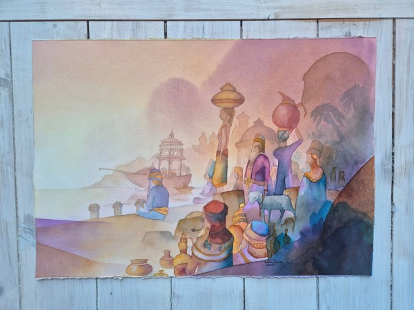 Arbetslösa krukmakare i Araqaba, 35x50 cm - Bild 1