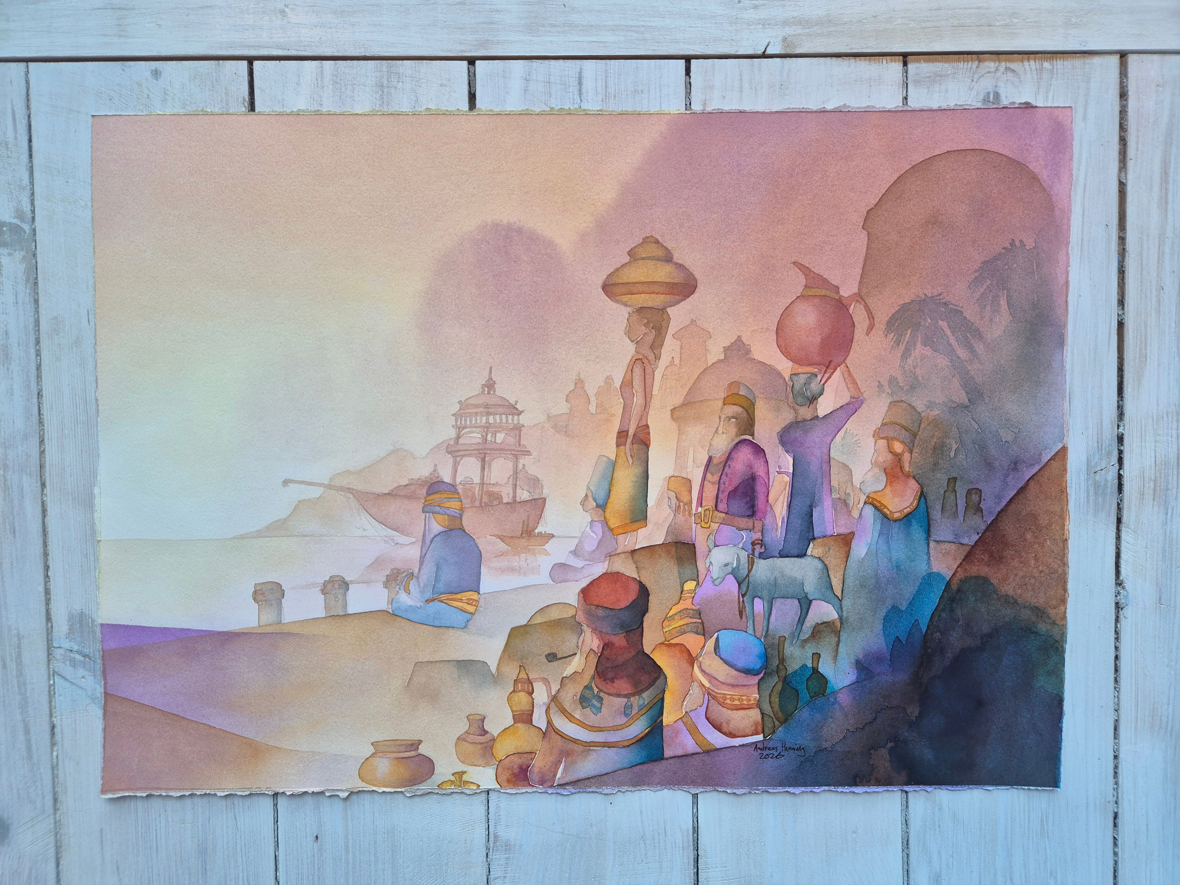 Arbetslösa krukmakare i Araqaba, 35x50 cm - Bild 1